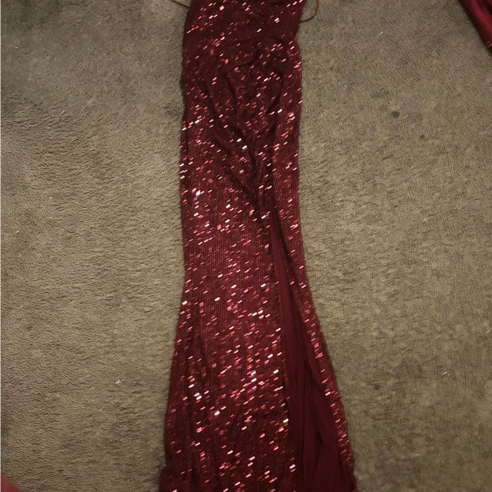 Fashion Nova Burgundy Sequin Dress